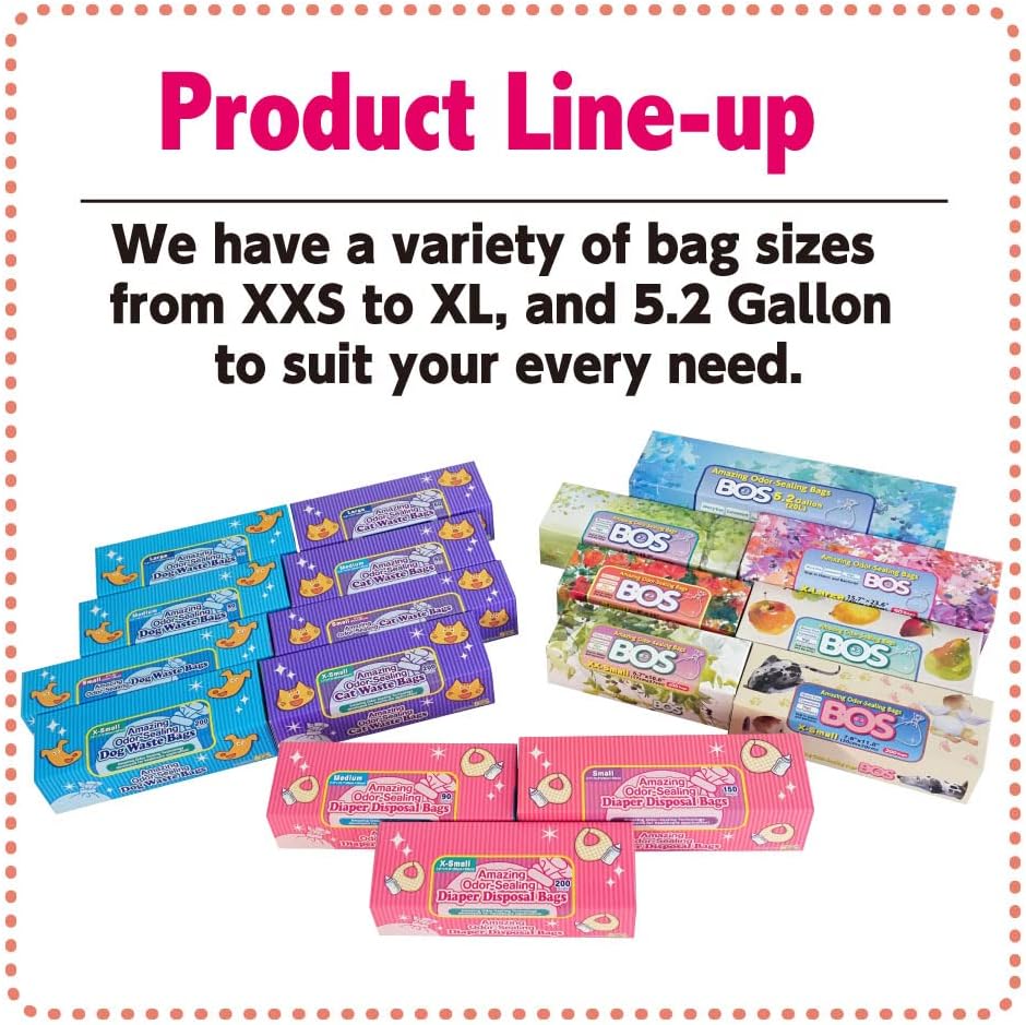 BOS Amazing – Bolsas desechables para sellado de olores, para residuos de mascotas (para perros pequeños) o cualquier eliminación de productos