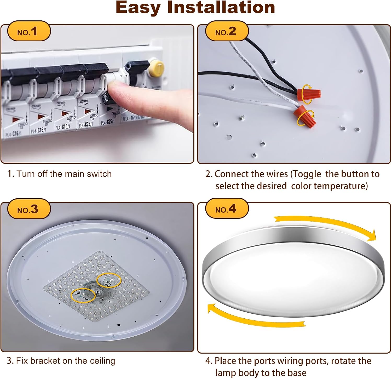 DLLT – Lámpara de techo redonda de cristal de 45 W, moderna lámpara LED regulable cerca del techo, lámpara de techo plateada de 20 pulgadas para