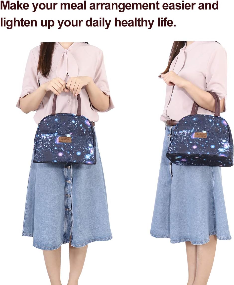 Buringer – Bolsa de almuerzo reutilizable aislado con bolsillo frontal con cierre de cremallera para mujer, hombre, trabajo, picnic o viaje