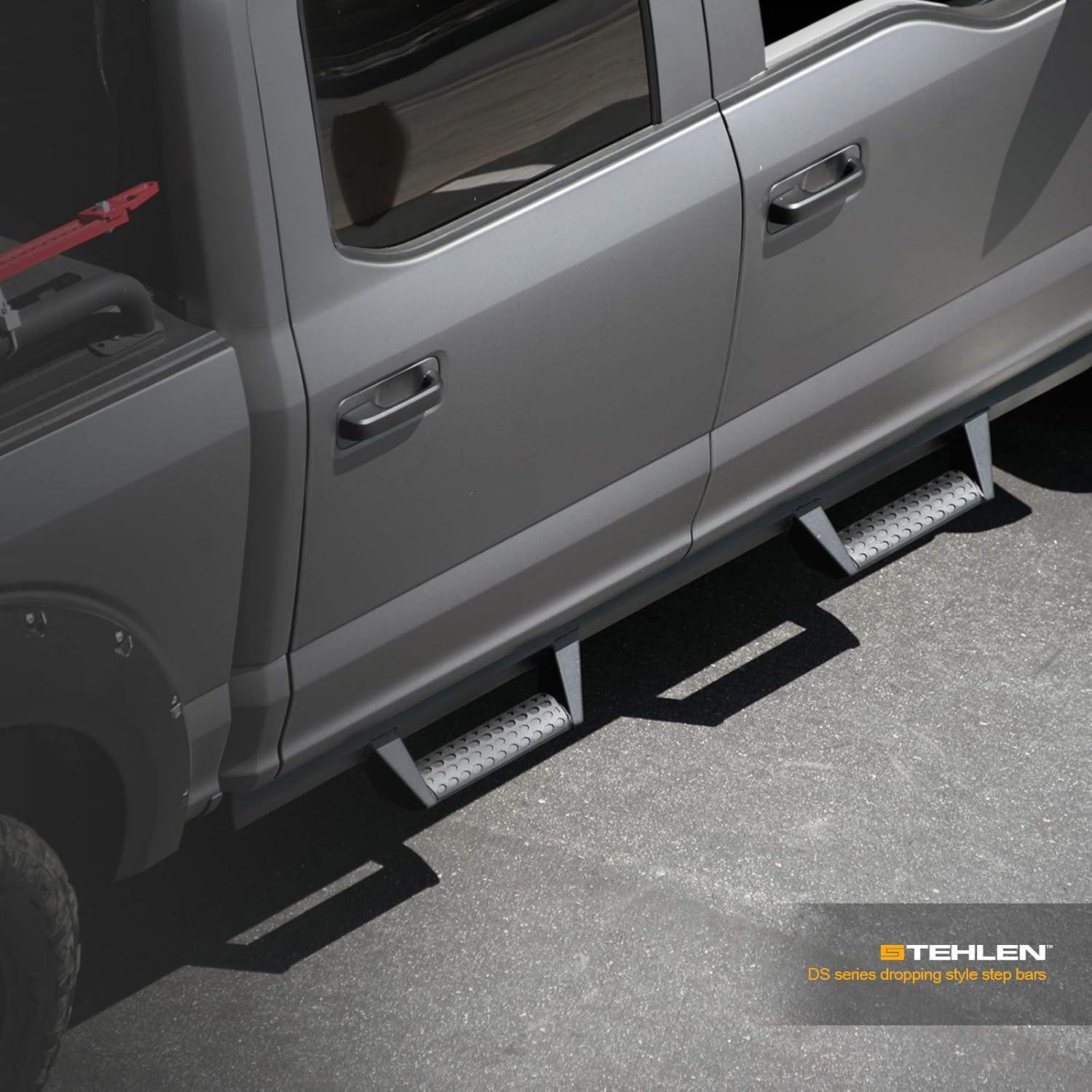 642167819097 Compatible con Toyota Tacoma Access (extendido) 2005-2022 – Estribos de riel Nerf para cabina, color negro mate