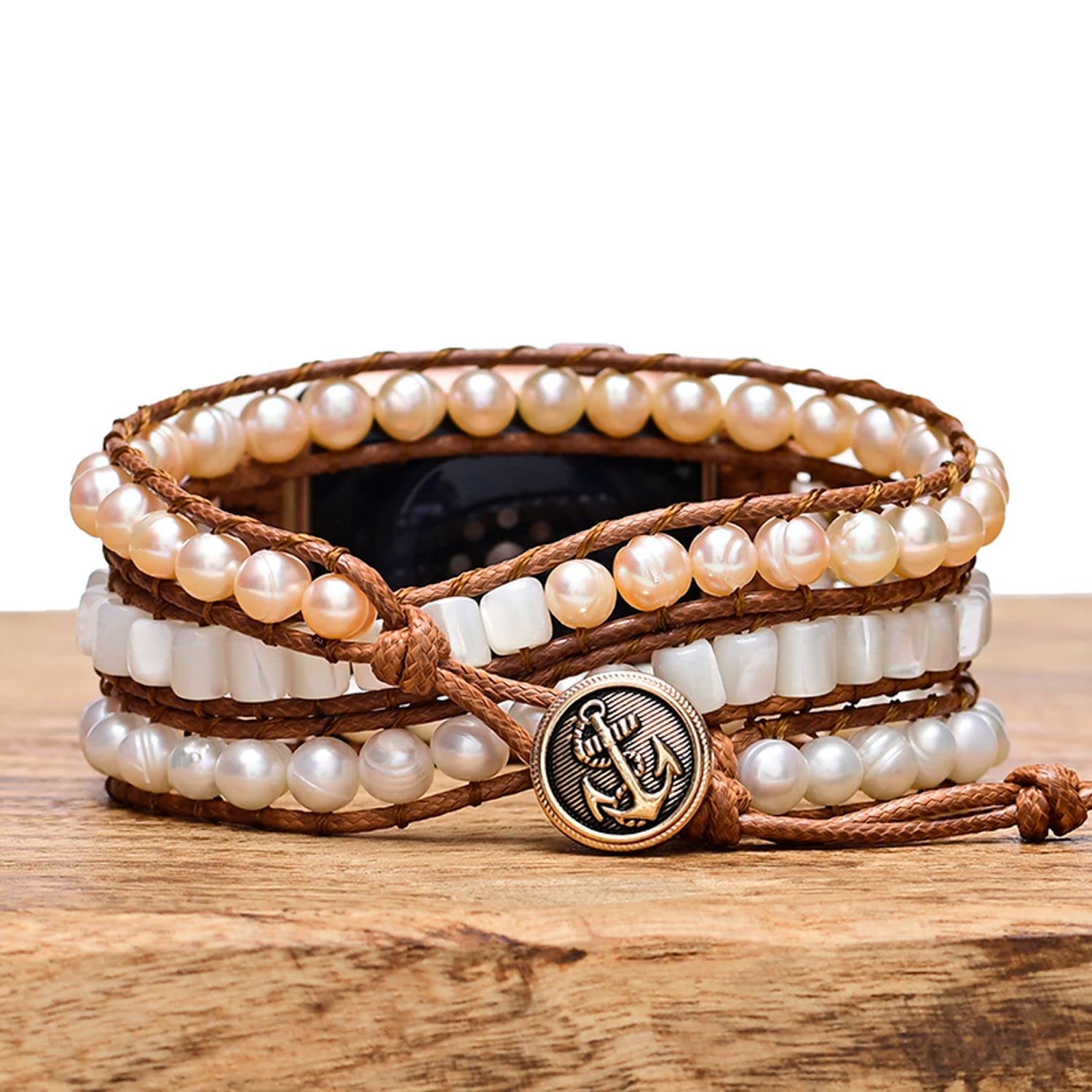 BOKIIWAY Handmade Beaded Boho Watch Bracelet Band Compatible with Apple Watch 38mm40mm41mm42mm44mm45mm-Watch Strap for Iwatch Series 87654321SE for