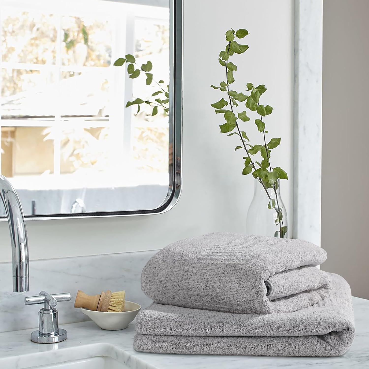 Juego de 2 toallas de baño de felpa de 2 a 27 x 54 pulgadas, toallas ultrasuaves y ligeras para baño, toallas de lujo multiusos para fitness, spa,
