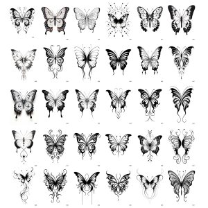AWLEE Tatuajes temporales de mariposa para mujer, 30 hojas de tatuajes falsos de tinta que se ven reales y duran mucho tiempo, pequeños tatuajes de AWLEE Tatuajes temporales de mariposa para mujer, 30 hojas de tatuajes falsos de tinta que se ven reales y duran mucho tiempo, pequeños tatuajes de