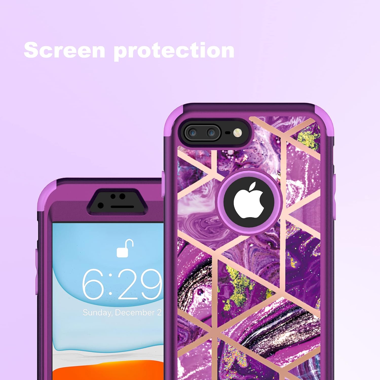 Asuwish Funda de teléfono para iPhone 6 6s, cubierta híbrida de mármol, a prueba de golpes, cuerpo completo, resistente, accesorios delgados,
