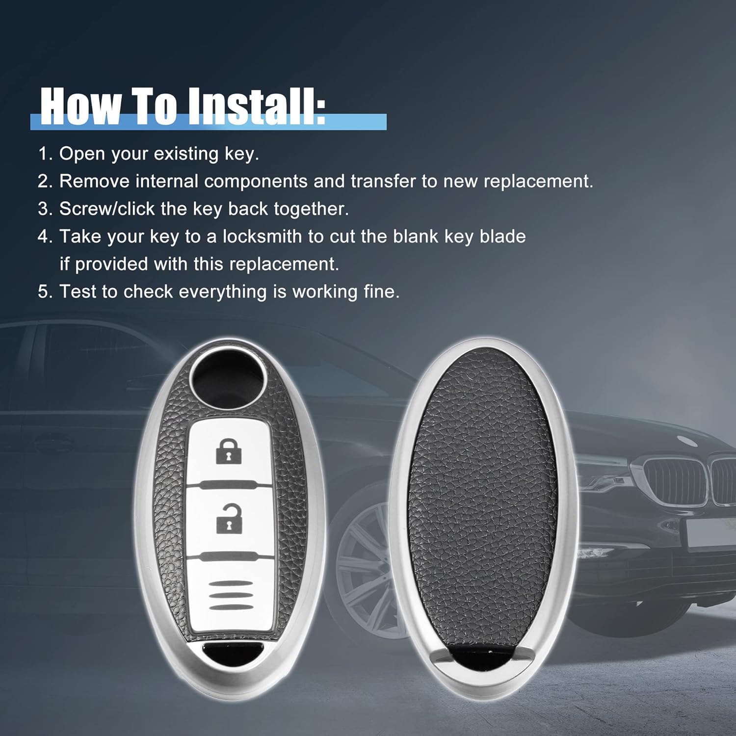 X AUTOHAUX Funda de silicona para llavero inteligente para Nissan Sentra 1986-1987, protector de llavero sin llave, tono plateado