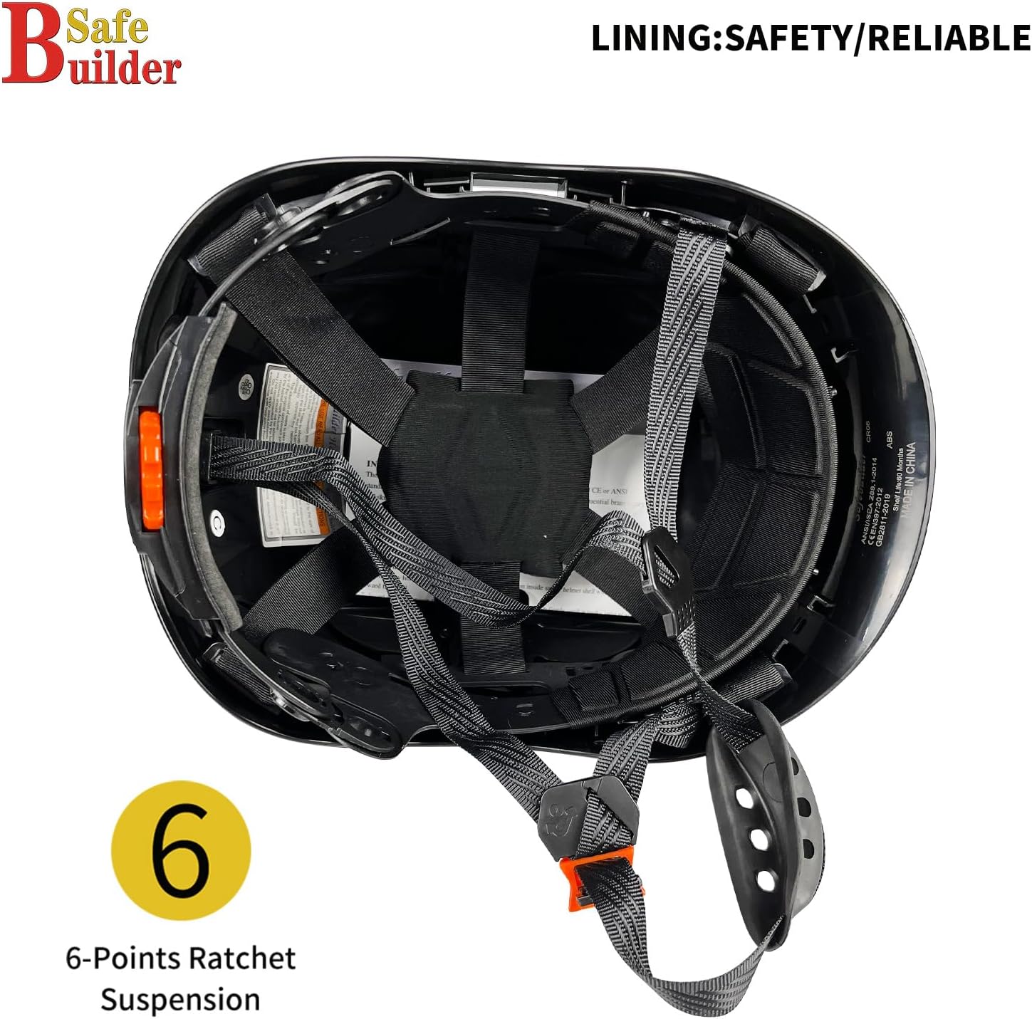 CR06 Casco de seguridad de construcción ABS Sistema de ventilación ajustable aprobado por OSHA cascos de trabajo industrial protección de cabeza