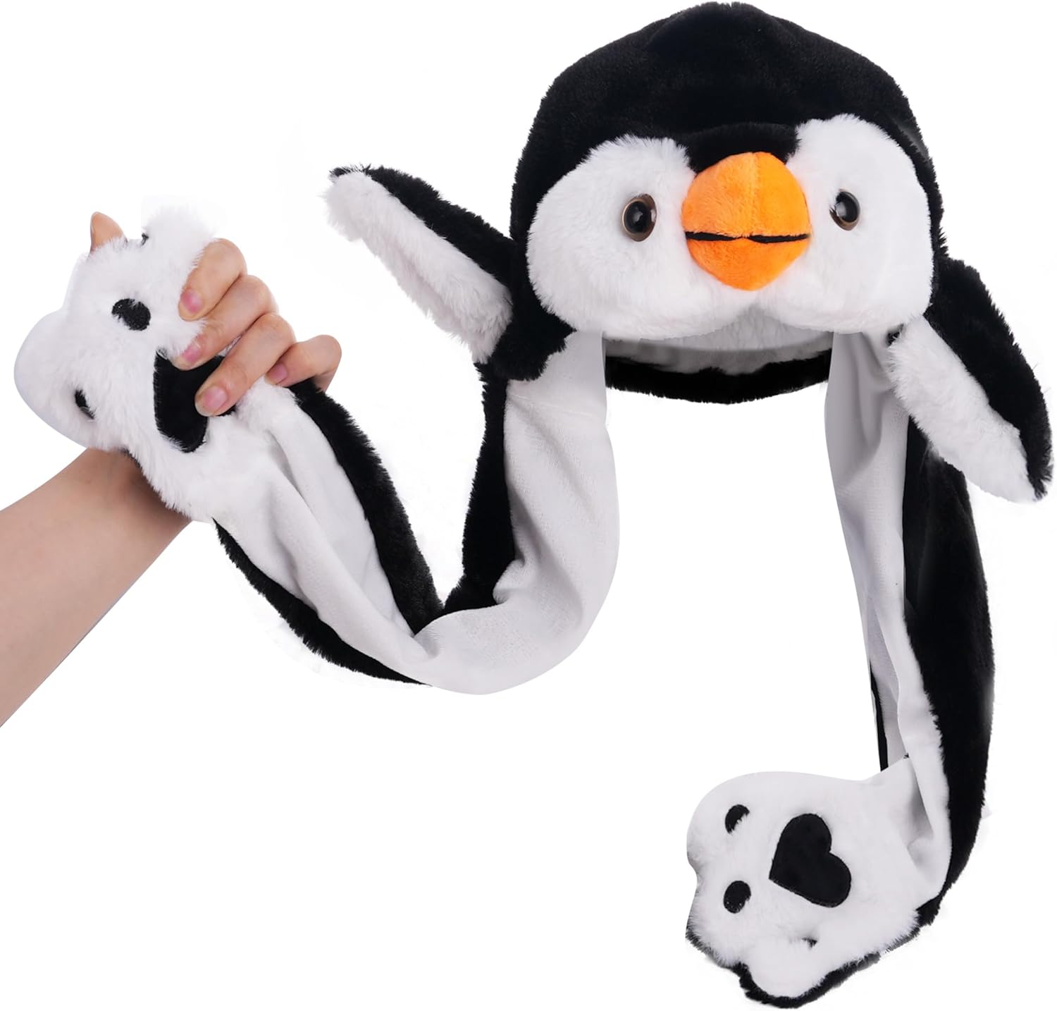 Sombrero de animal con orejas de felpa para saltar en movimiento, cosplay, fiesta, Navidad, vacaciones, lindo gorro con solapa para niños y adultos