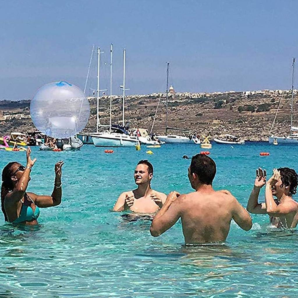 Globo grande de burbujas de agua inflable, bola de goma suave para exteriores, playa, piscina, fiesta, grande (amarillo y azul)