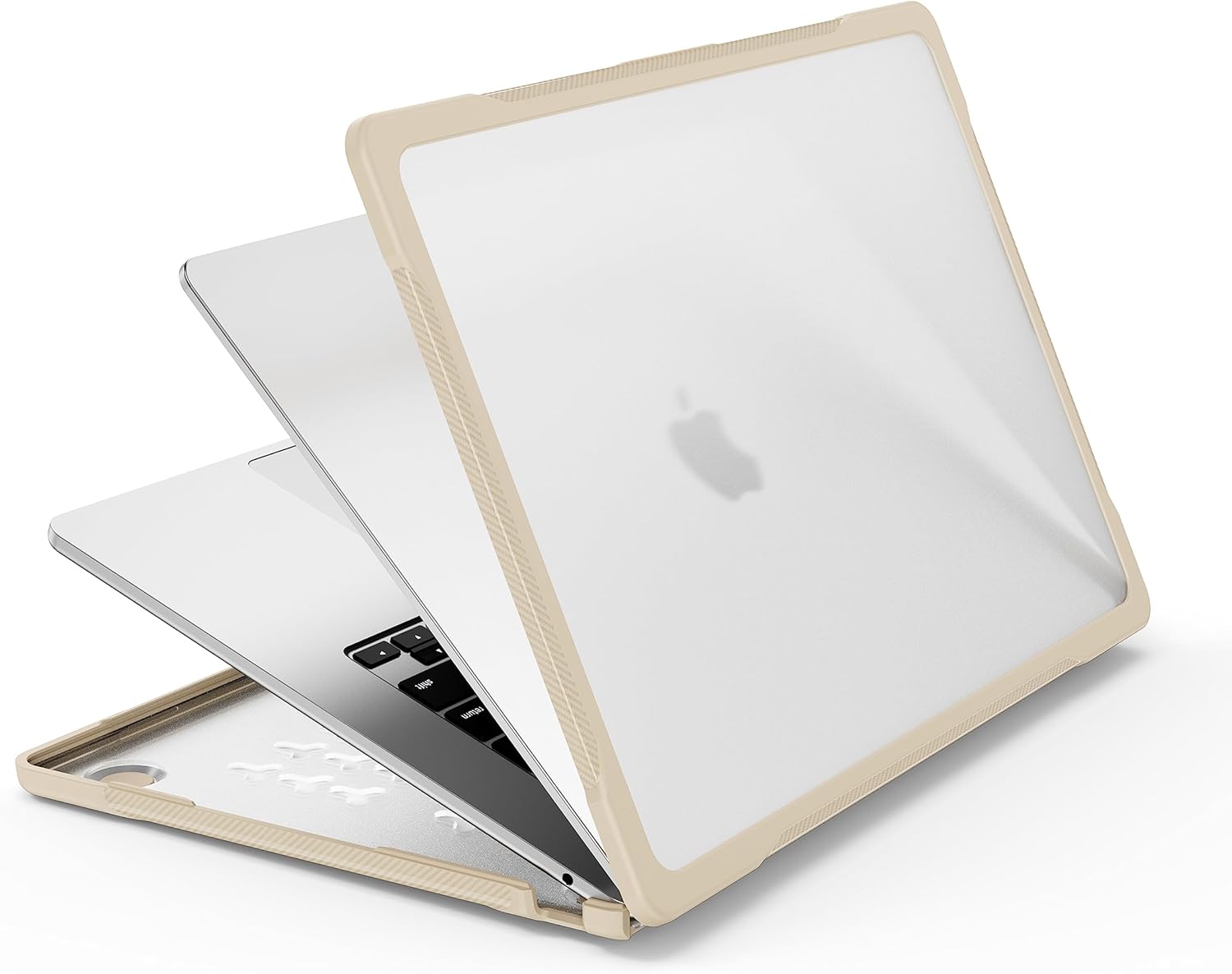 Batianda Funda de protección definitiva para MacBook Air de 15 pulgadas, modelo M2 A2941 2023, bordes de fibra de carbono mate, a prueba de golpes,