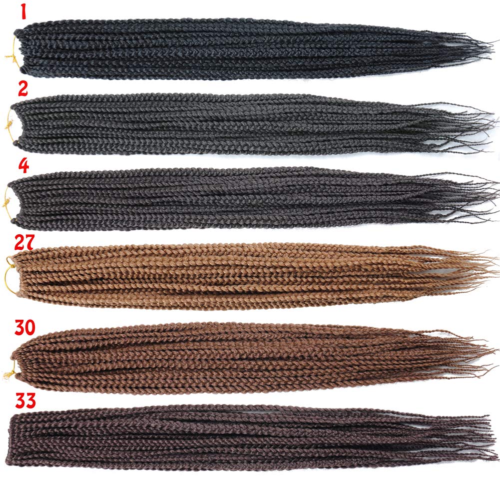 Mayloss 6 paqueteslote (14182430) pulgadas, 20 hebras por paquete de 3 extensiones de cabello de ganchillo trenzadas, 3 unidades, extensiones de