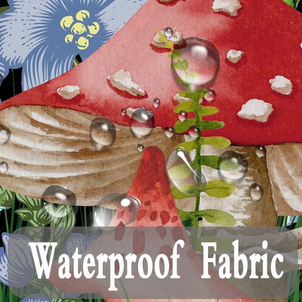 JAWO Cortina de ducha de hongos, cortinas de ducha bohemias con diseño floral, diseño de rana divertida, juego de accesorios de baño con ganchos, 69