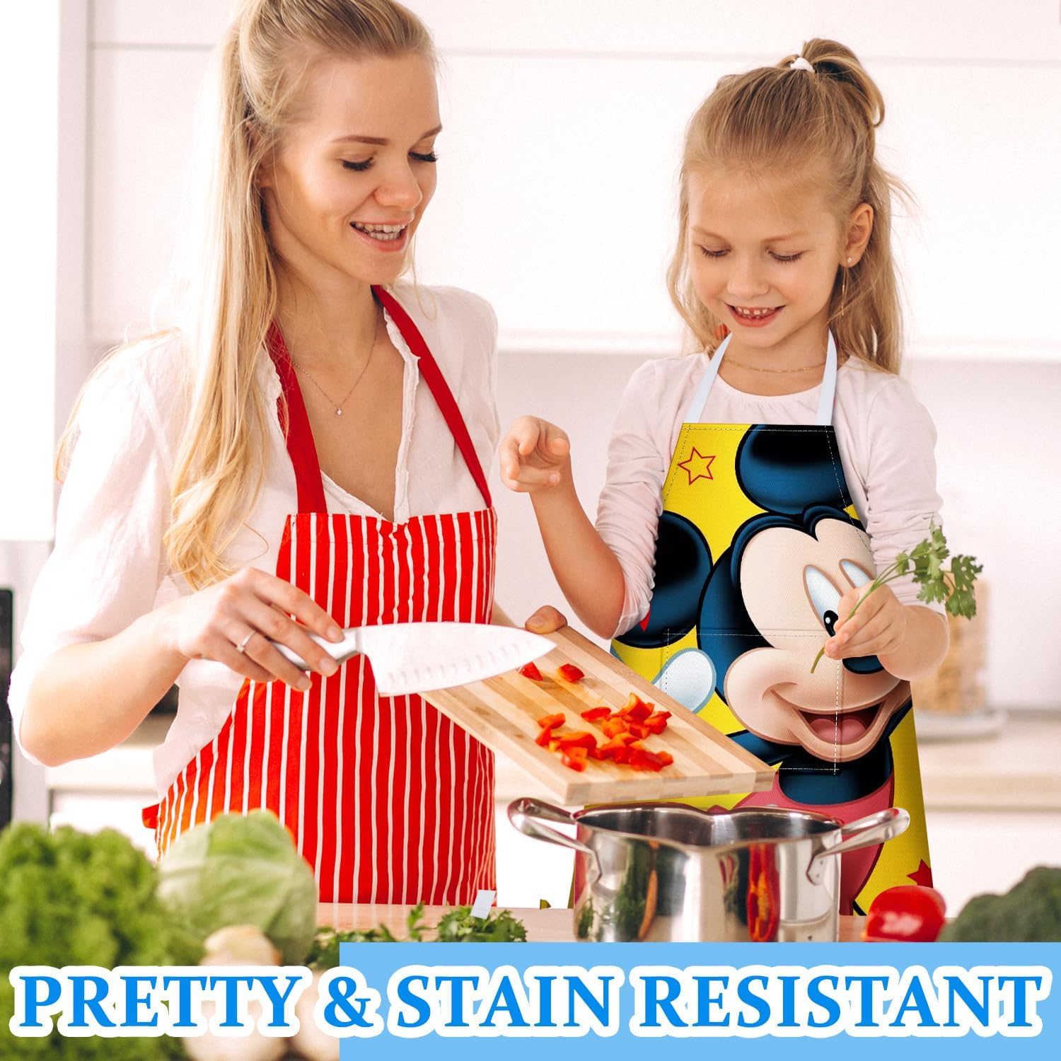 Akkya Delantales de cocina para niños pequeños, delantal de pintura de chef con bolsillo, para hornear, arte, jardinería, bata personalizada para