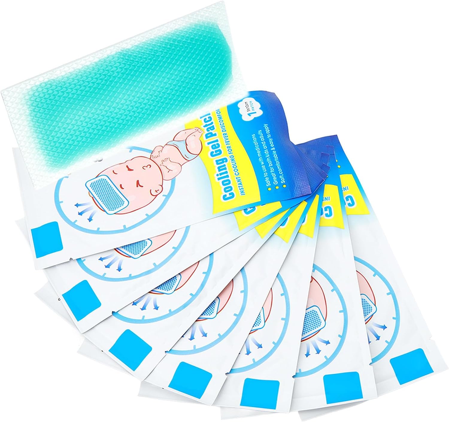 8 parches de enfriamiento para niños, almohadillas desechables para fiebre, parche de fiebre para niños, almohadillas frescas para fiebre y