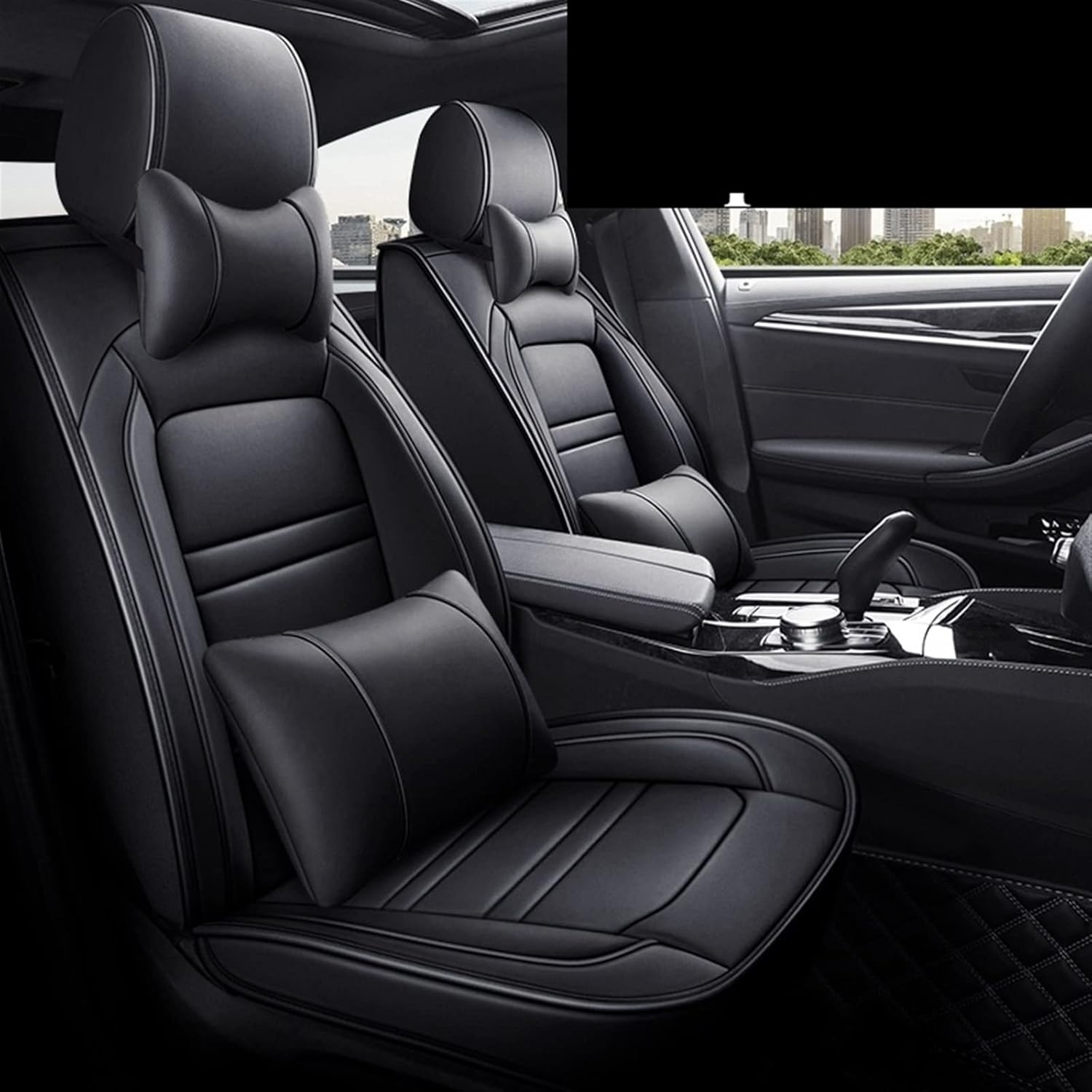 ZEntoy Juego completo de fundas de asiento de automóvil compatibles con Nissan Qashqai J11 J10 X-Trail T32 Juke Navara D22 Leaf Tiida Np300 Versa