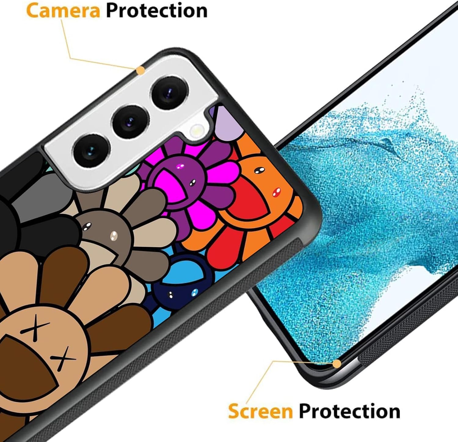 Linda funda de flores para Samsung Galaxy S23 Ultra Niñas Mujeres Encantador Diseño Floral Suave TPU Parte trasera dura a prueba de golpes