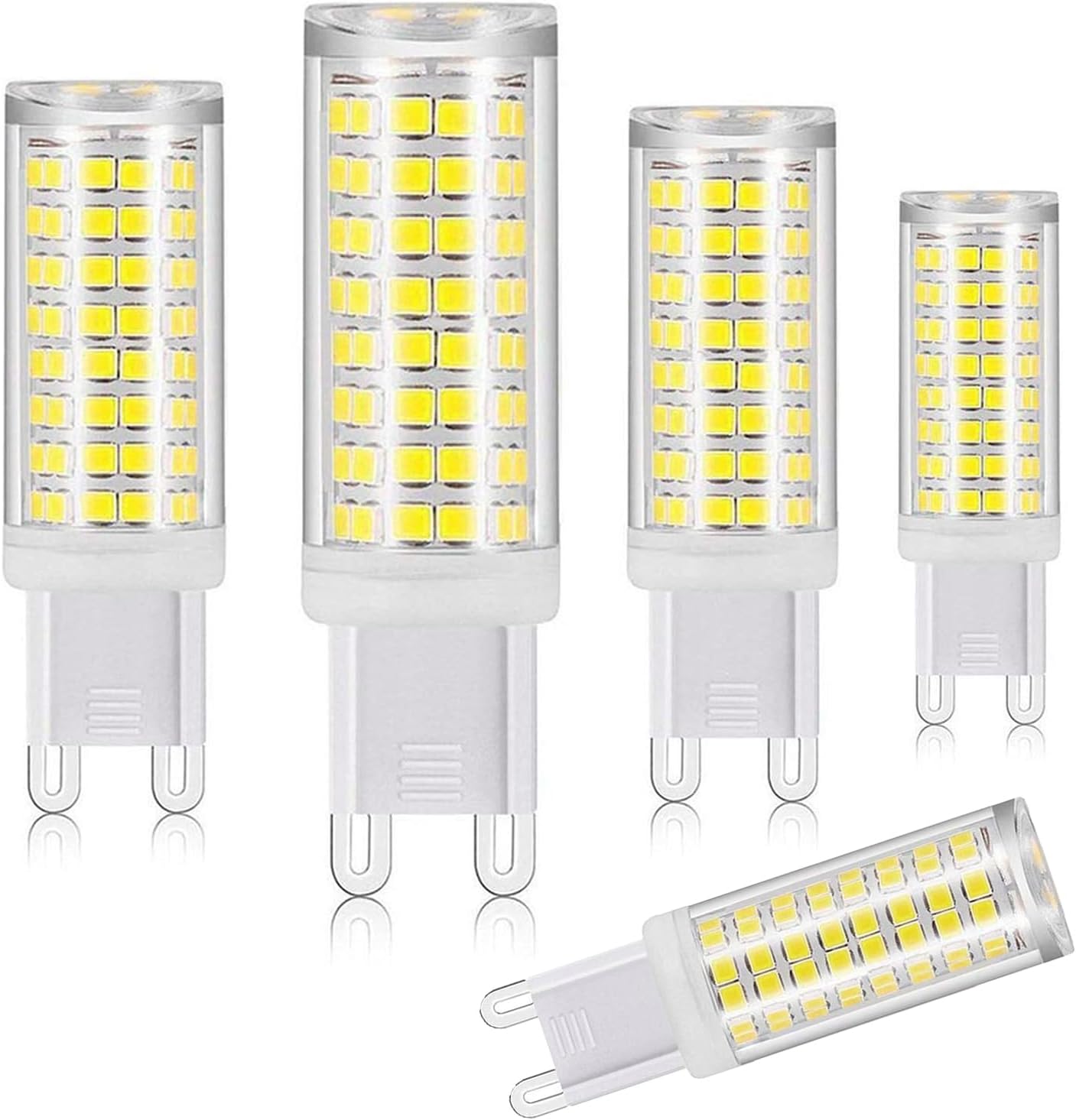 XRZT Bombillas LED G9, color blanco, 6000 K (7 W), 60 W, 75 W, equivalentes a halógenas, T4 750 Lm AC120V G9, bombillas de araña para iluminación