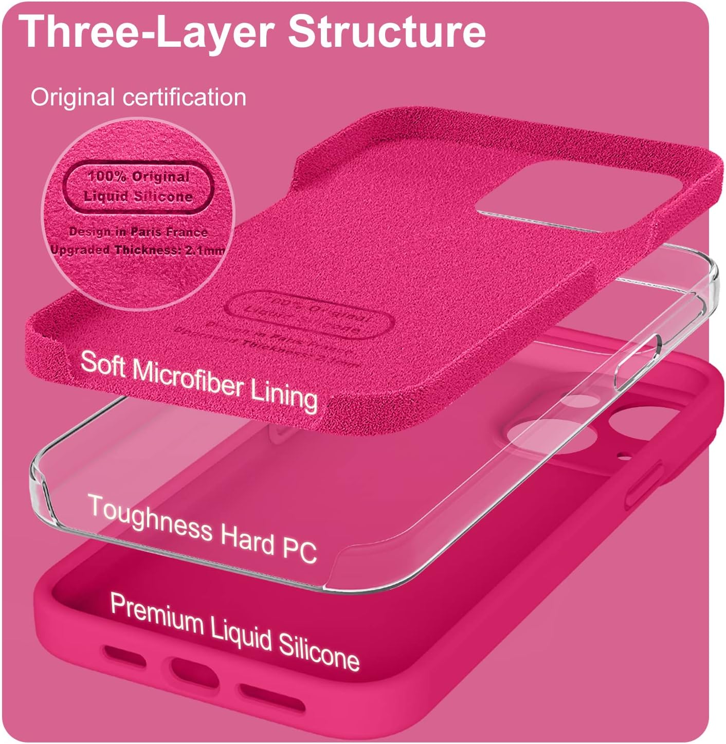 Ktele Funda compatible con iPhone 13 de 6.1 pulgadas de silicona líquida de alta calidad forro de microfibra suave antiarañazos goma de gel de