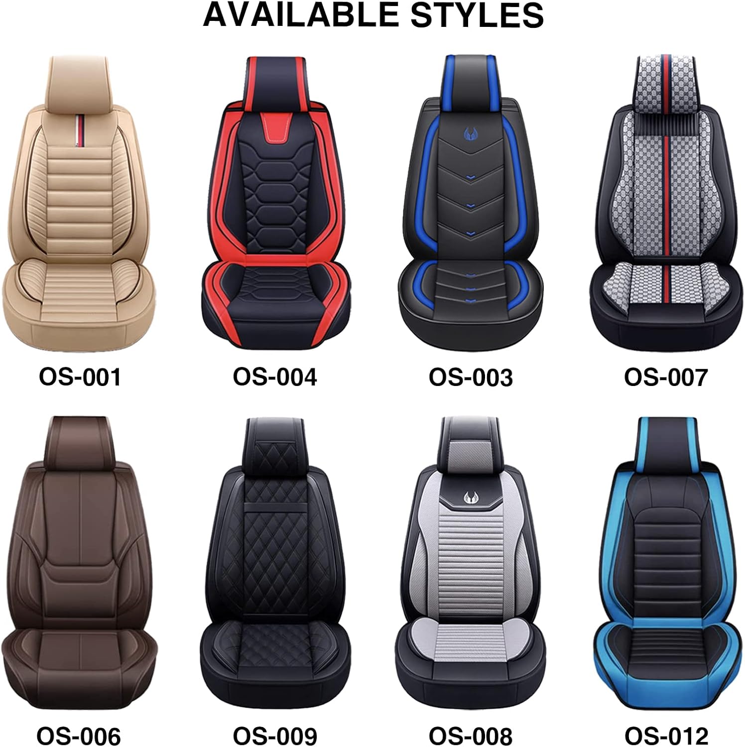 OASIS AUTO – Fundas de piel sintética para asiento de automóvil, ajuste universal para auto de 5 pasajeros y SUV, set de accesorios para interiores