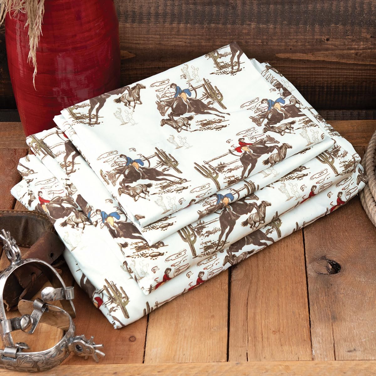 Black Forest Decor Juego de sábanas Cowboy Roundup – Queen – Agotado