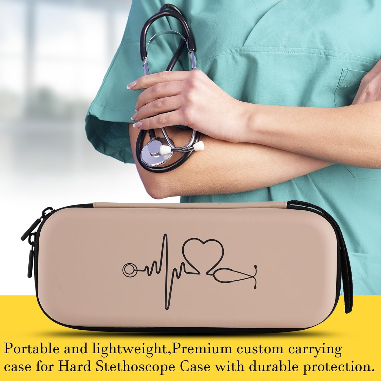 CDBXPRG Funda para estetoscopio 3M Littmann, estetoscopio de transporte para estetoscopios de lujo de MDF Acoustica, soporte de viaje para