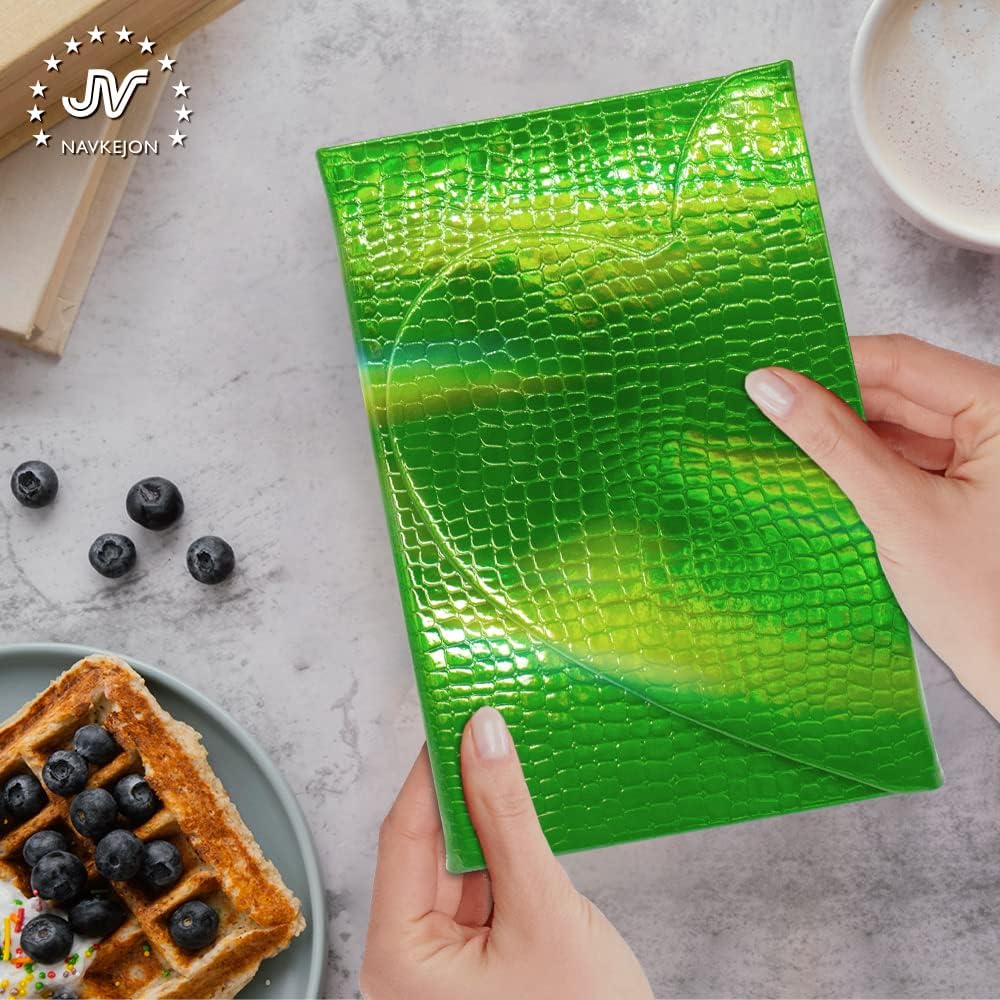 Diario de tapa dura de poliuretano arcoíris, con solapa magnética de corazón de grano de cocodrilo, cuaderno holográfico de cuero láser, diario de