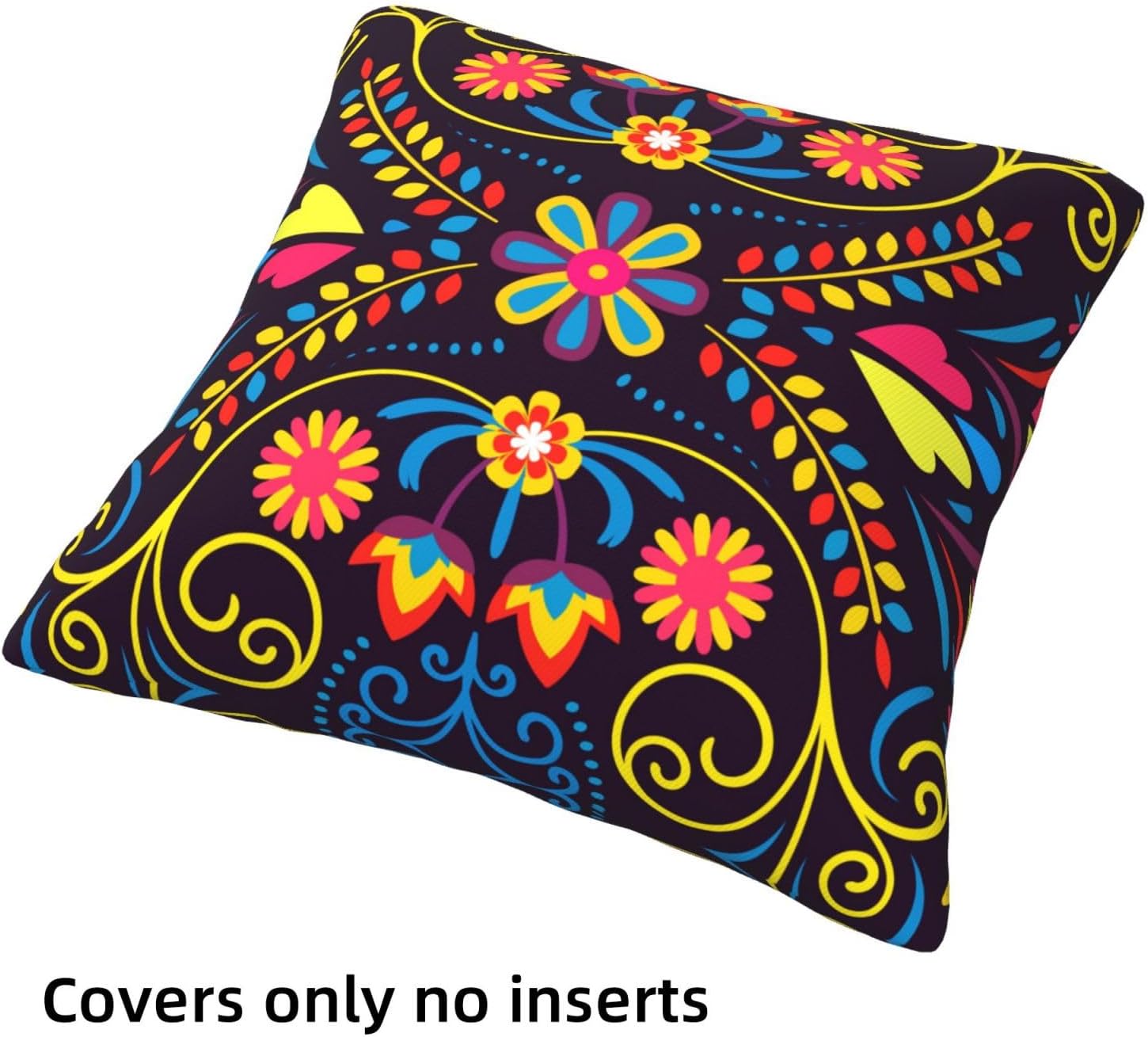 4 fundas de almohada del Día de los Muertos, fundas de almohada de fiesta mexicana, coloridas libélula y dalia, funda de cojín cuadrada Dia de los