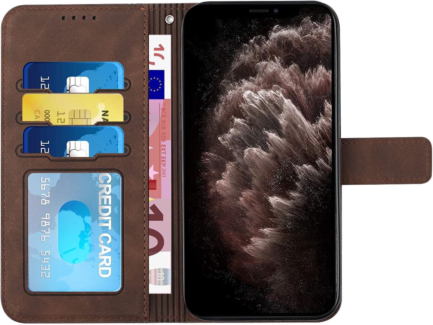 Funda tipo cartera para Samsung Galaxy A24 4G, Galaxy A24 4G con función atril magnético, ranura para tarjetero, bonita funda protectora de piel