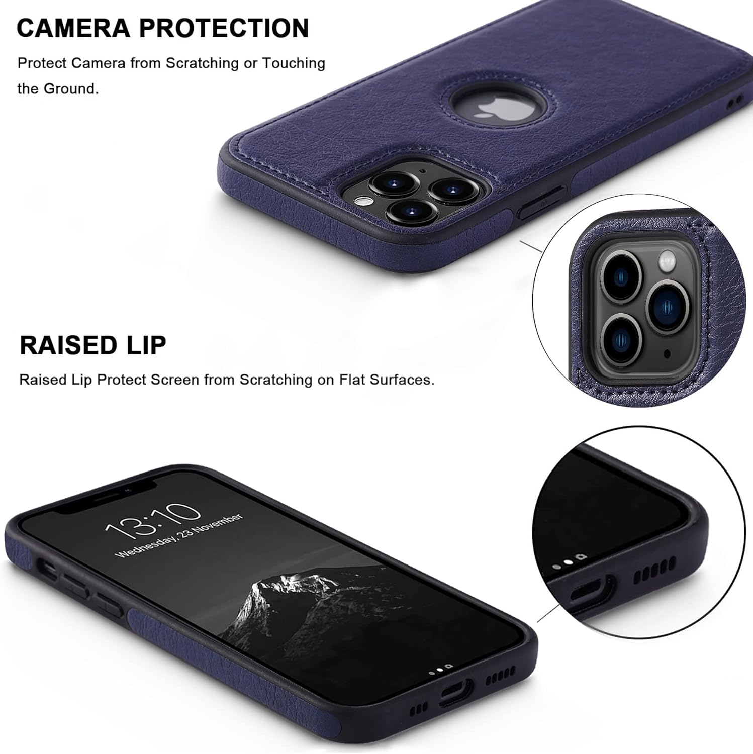 Funda protectora de piel de lujo con diseño único para iPhone 11 Pro Max, antideslizante, resistente a los arañazos, ultra delgada, funda protectora