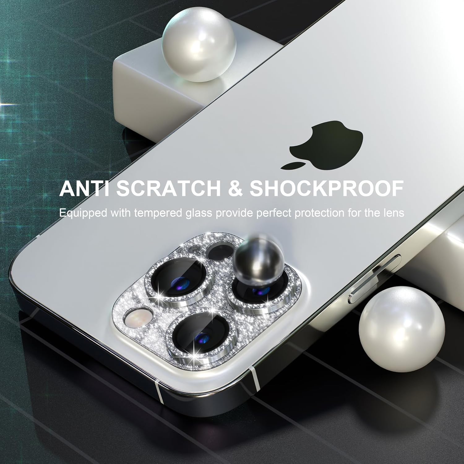 Choiche Compatible con iPhone 15 ProiPhone 15 Pro Max, protector de lente de cámara brillante con protector de pantalla de lente de vidrio templado