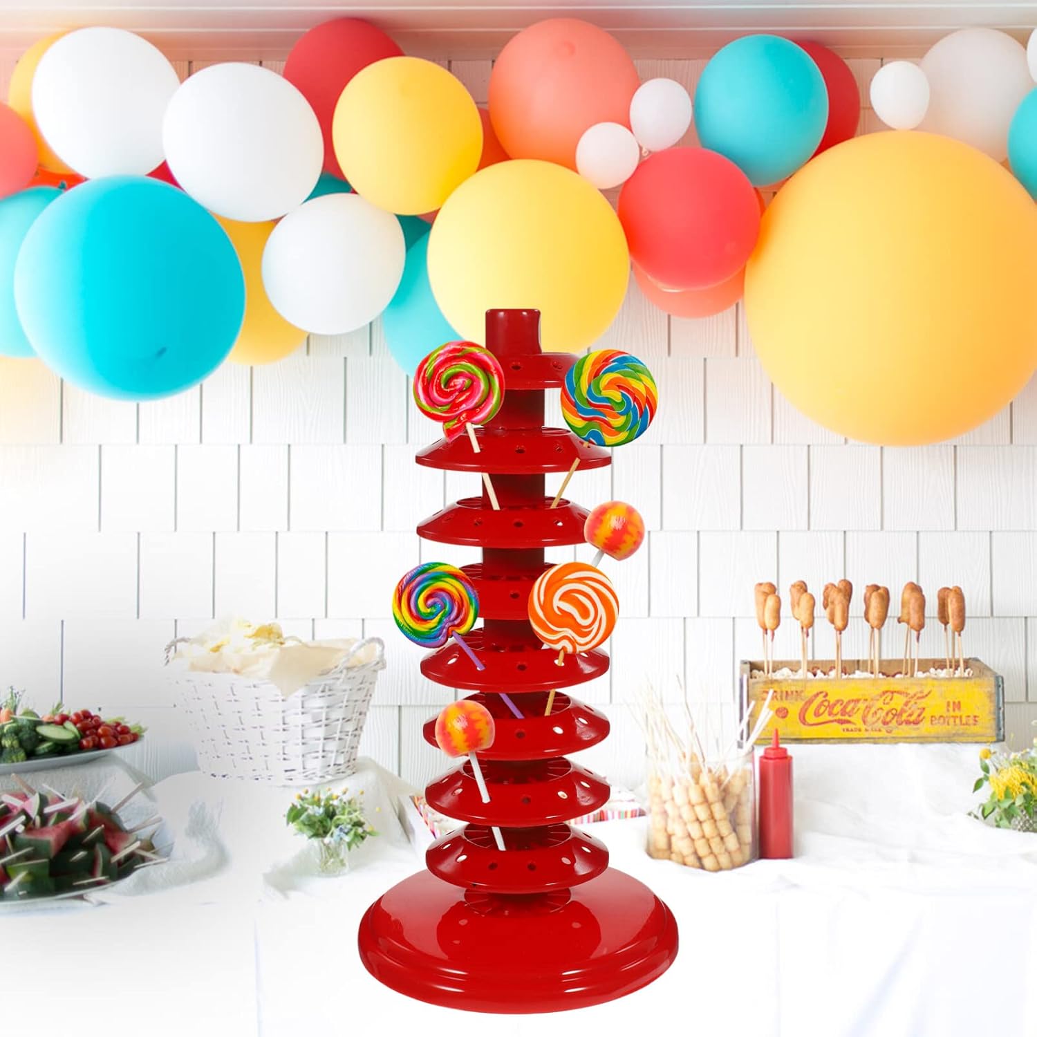 PRETYZOOM Soporte para paletas para tartas, múltiples agujeros, 8 niveles, soporte de plástico para piruletas, soporte de secado de paletas para