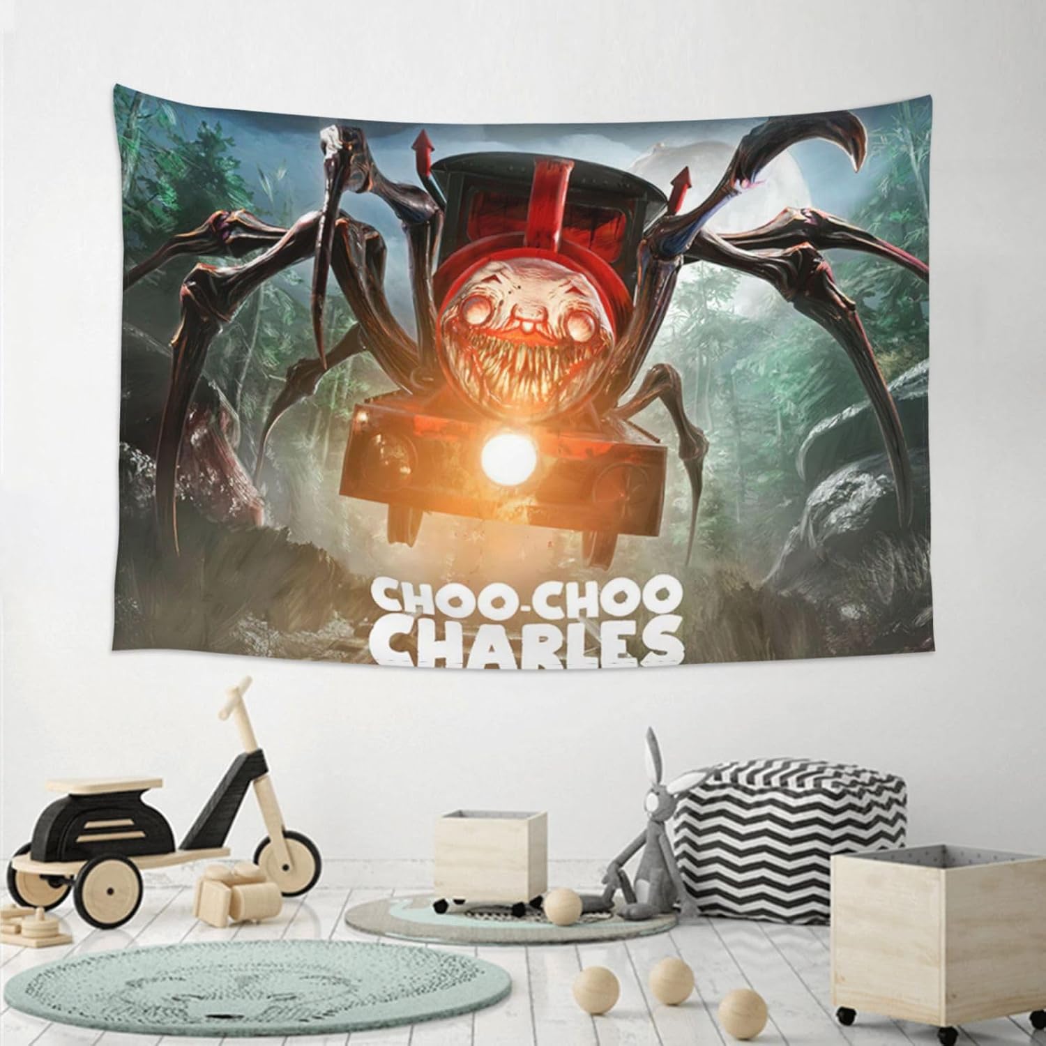 Choo-Choo – Tapiz de Charles para colgar en la pared, decoración del hogar, manta de pared, dormitorio, sala de estar, dormitorio, póster de telón