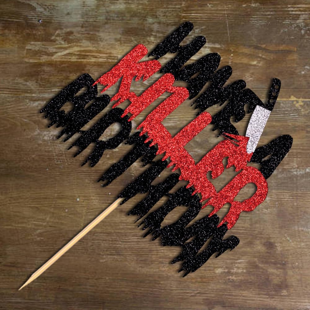 Have A Killer – Decoración para tartas de cumpleaños, decoración de pasteles de fiesta de terror de Halloween, fiesta de película de terror al aire