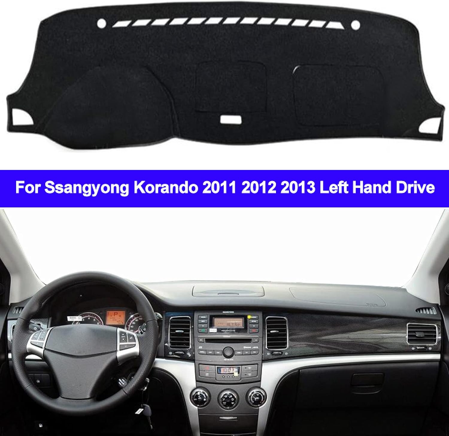 for SsangYong Korando 2011 2012 2013, Car Dashboard Cover Dash Mat Carpet Cape LHD RHD 2 Layers Auto Sunshade Anti-Sun Cushion