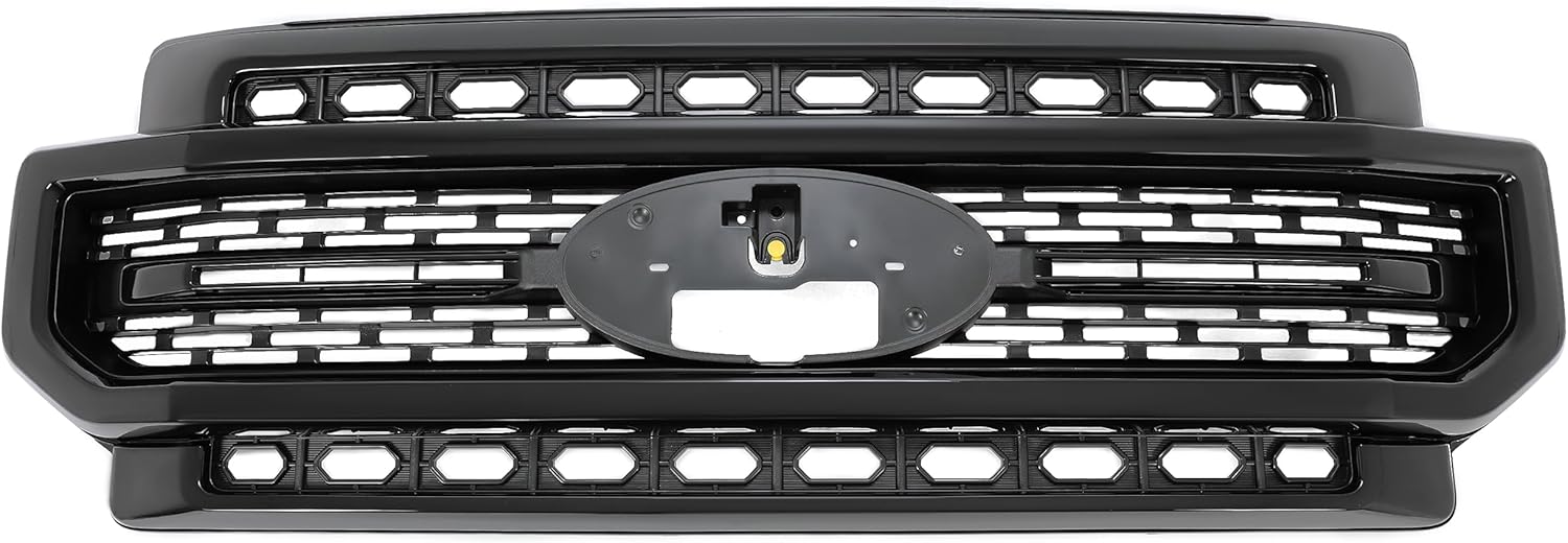 HECASA Rejilla superior delantera compatible con Ford F250 F350 2020-2022 Super Duty Parrilla de parachoques pintada de negro