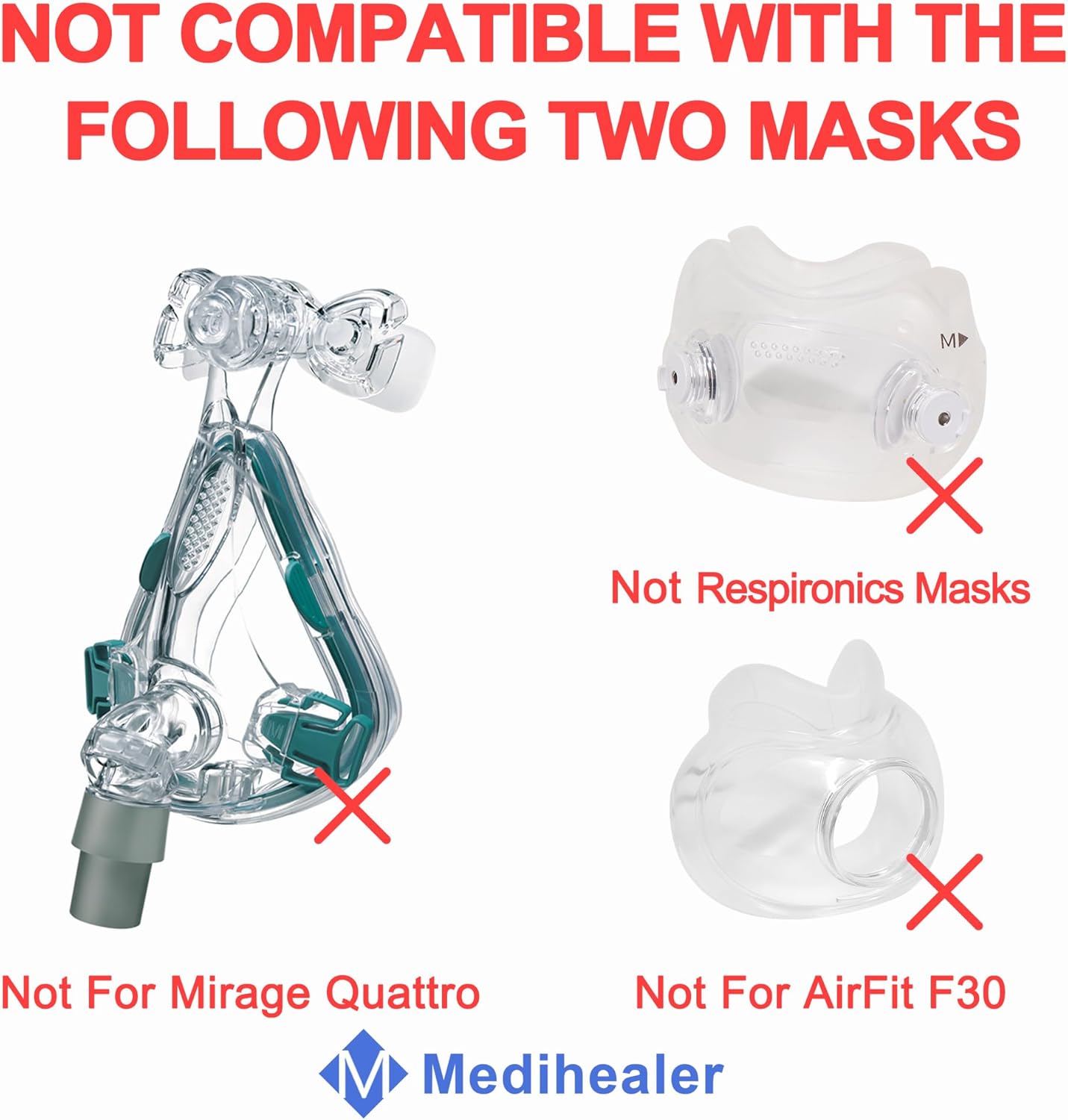 Medihealer Forros de máscara CPAP (M), cubiertas suaves y reutilizables compatibles con AirFit y AirTouch F20 F10 para reducir la marca roja, no