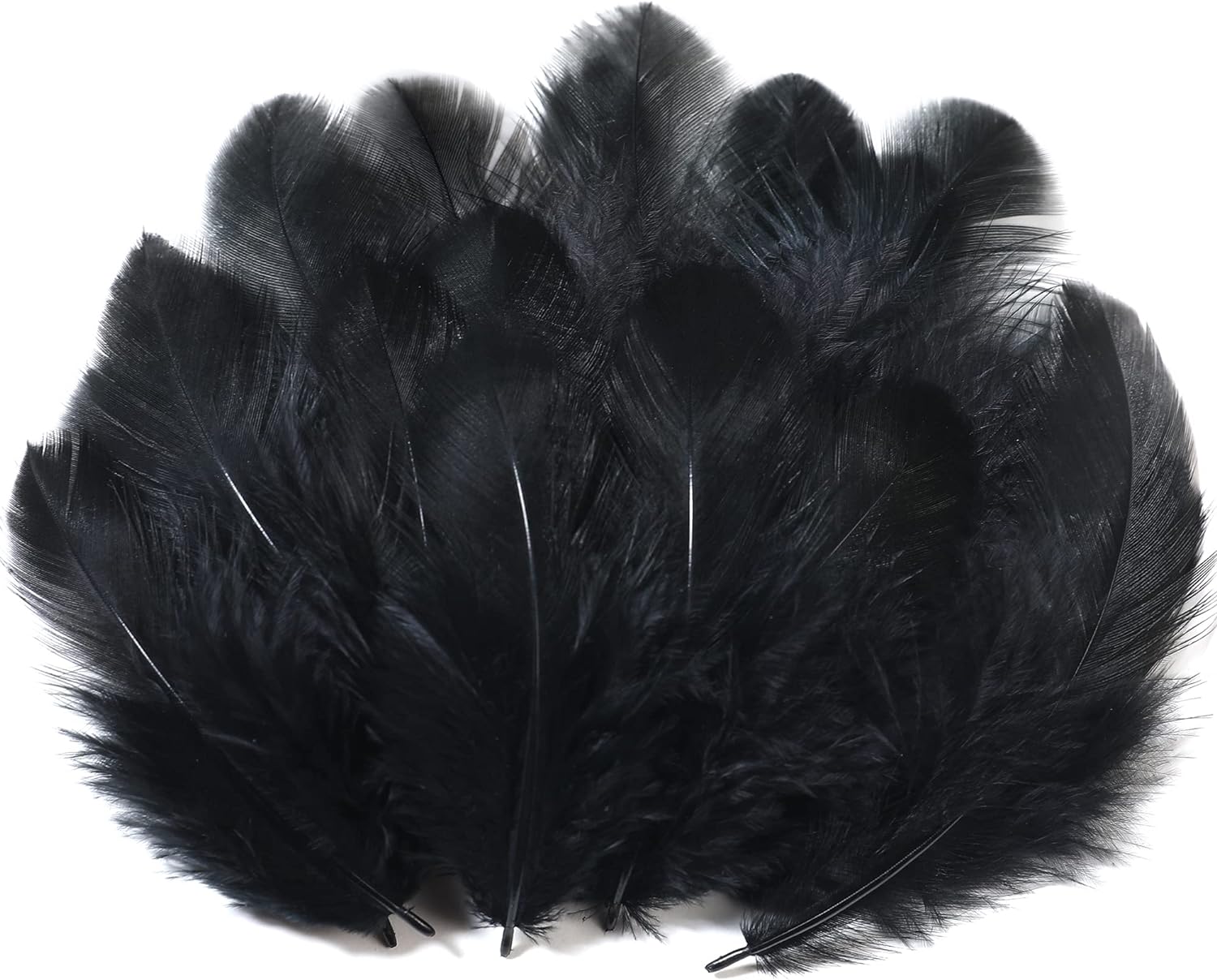 Soarer Plumas negras artesanales a granel, 300 plumas naturales de 3 a 5 pulgadas para boda, suministros de atrapasueños, manualidades de bricolaje