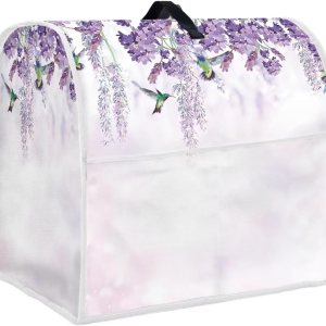 Cubierta de licuadora de tamaño grande para 6-8 cuartos de galón de color morado con estampado floral de colibrí, cubierta de mezclador negro, Cubierta de licuadora de tamaño grande para 6-8 cuartos de galón de color morado con estampado floral de colibrí, cubierta de mezclador negro,