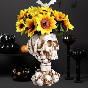 Jarrón de Halloween, maceta de calavera, maceta de Halloween, maceta de calavera, macetas góticas, decoración de calavera, macetas del día de los Jarrón de Halloween, maceta de calavera, maceta de Halloween, maceta de calavera, macetas góticas, decoración de calavera, macetas del día de los