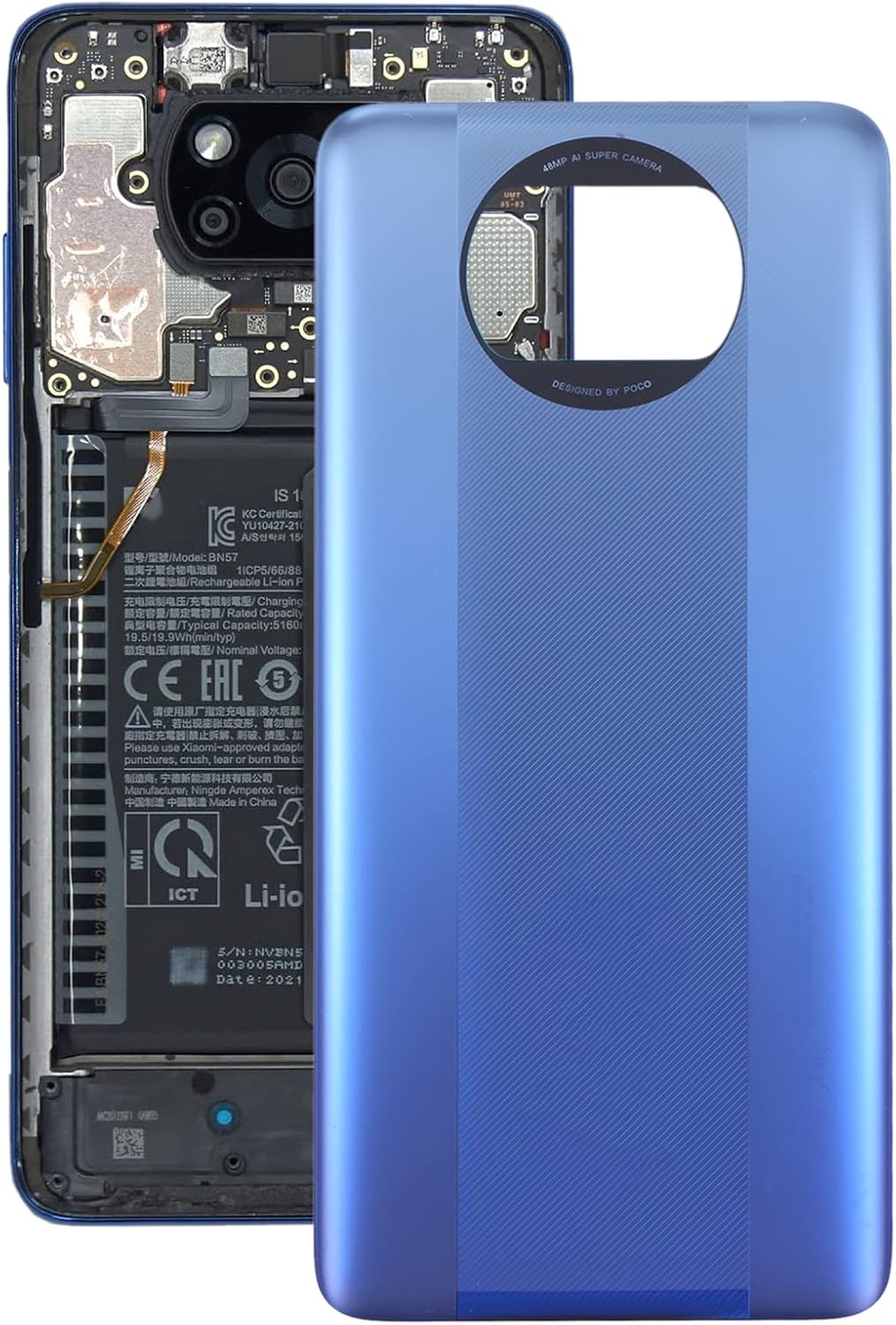 Tapa trasera de batería para Xiaomi Poco X3 Pro M2102J20SG