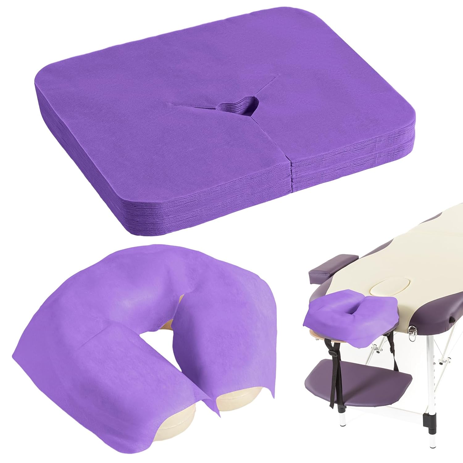 100 fundas desechables para cuna facial, fundas para reposacabezas de masaje, mesas de masaje y sillas de masaje, cama de salón de belleza, spa, 12