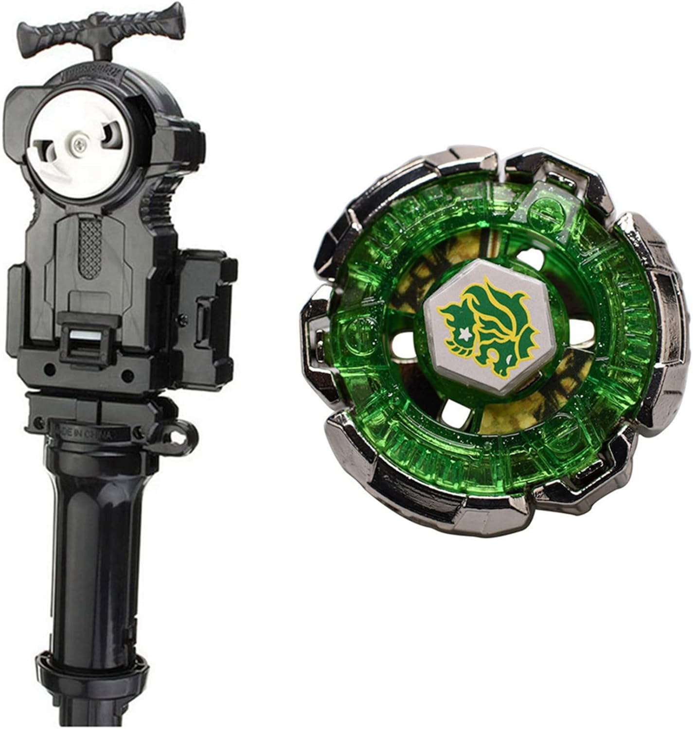 Dwin Juguetes de batalla  Metal Fusion Spinning Top Classic BB-106E Fang Leone 130W2D con lanzador de destripador cuerda de agarre BeyLauncher LR