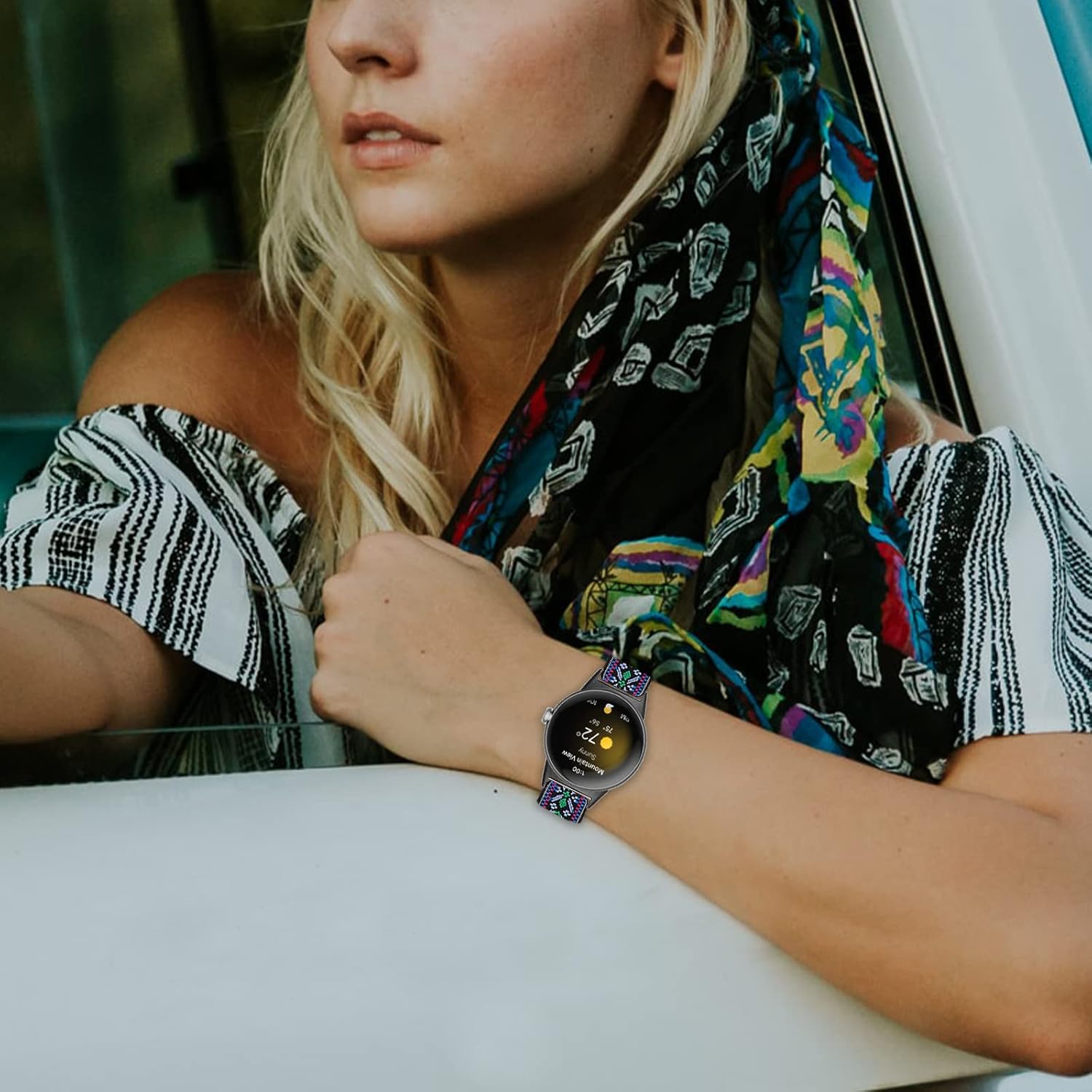 Miimall Compatible con Google Pixel Watch 2 (2023) Pixel Watch, correa de nailon elástica