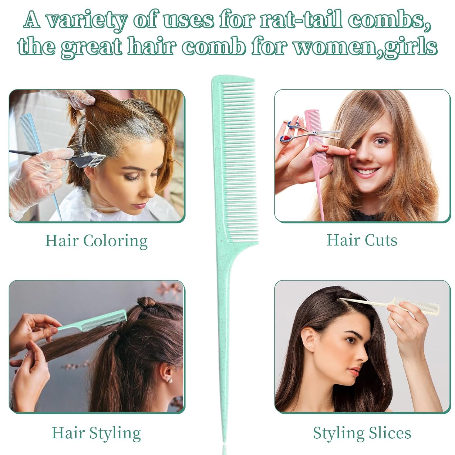 Mscoco Cepillo desenredante para cabello húmedo o seco, cepillo desenredante para cabello rizado, cepillo desenredante con peine de dientes anchos,