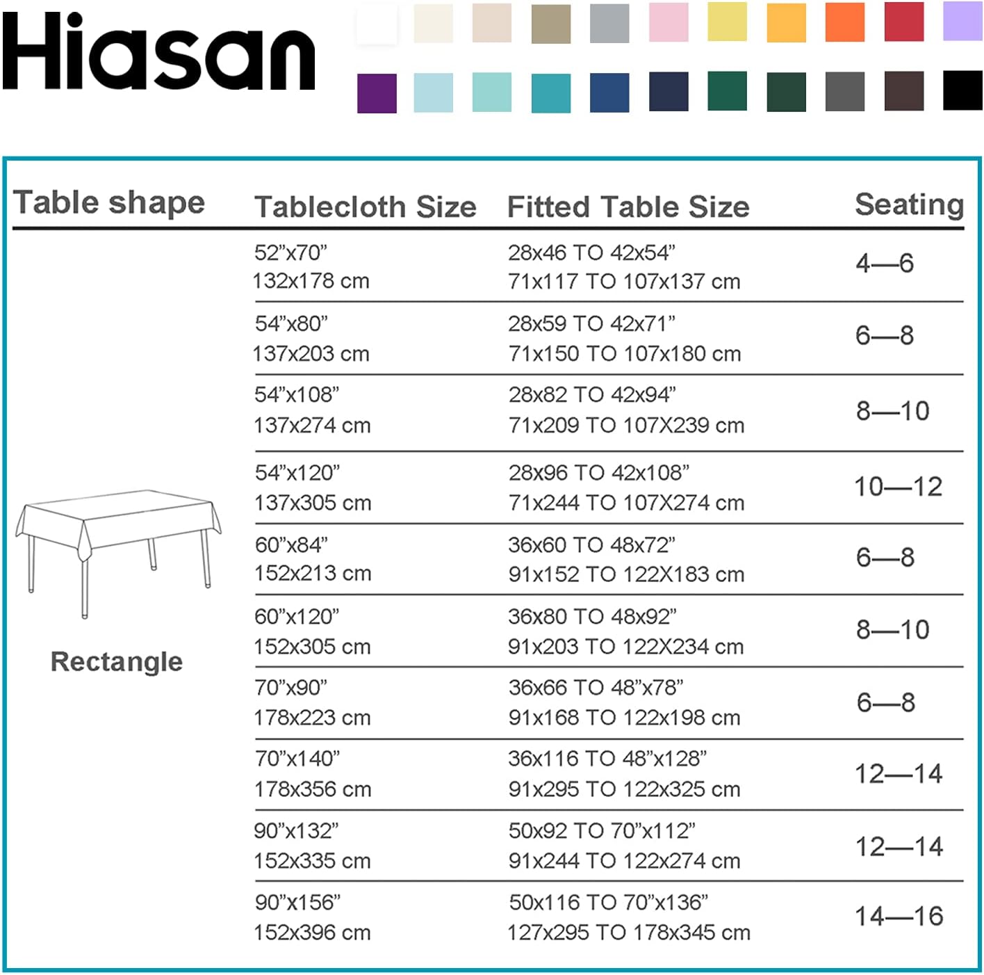 Hiasan – Mantel rectangular de tela impermeable y lavable para comedor y fiesta