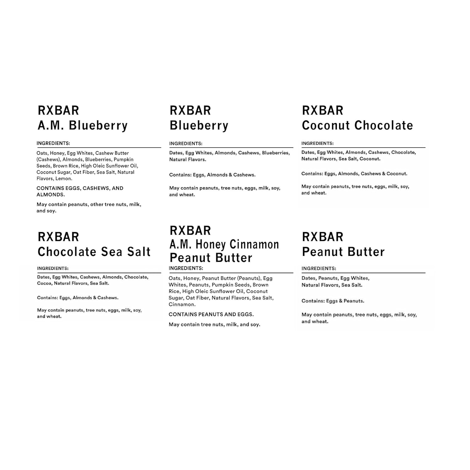 RXBAR Barras de proteínas, aperitivos de proteínas, barritas de aperitivos, paquete variado (12 barras)