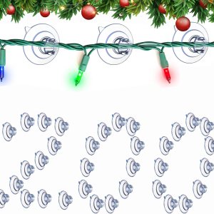 Profully 200 ventosas de cadena de luces navideñas, mini soporte de ventosa de luz navideña, colgar luces de Navidad, ganchos para colgar luces de Profully 200 ventosas de cadena de luces navideñas, mini soporte de ventosa de luz navideña, colgar luces de Navidad, ganchos para colgar luces de