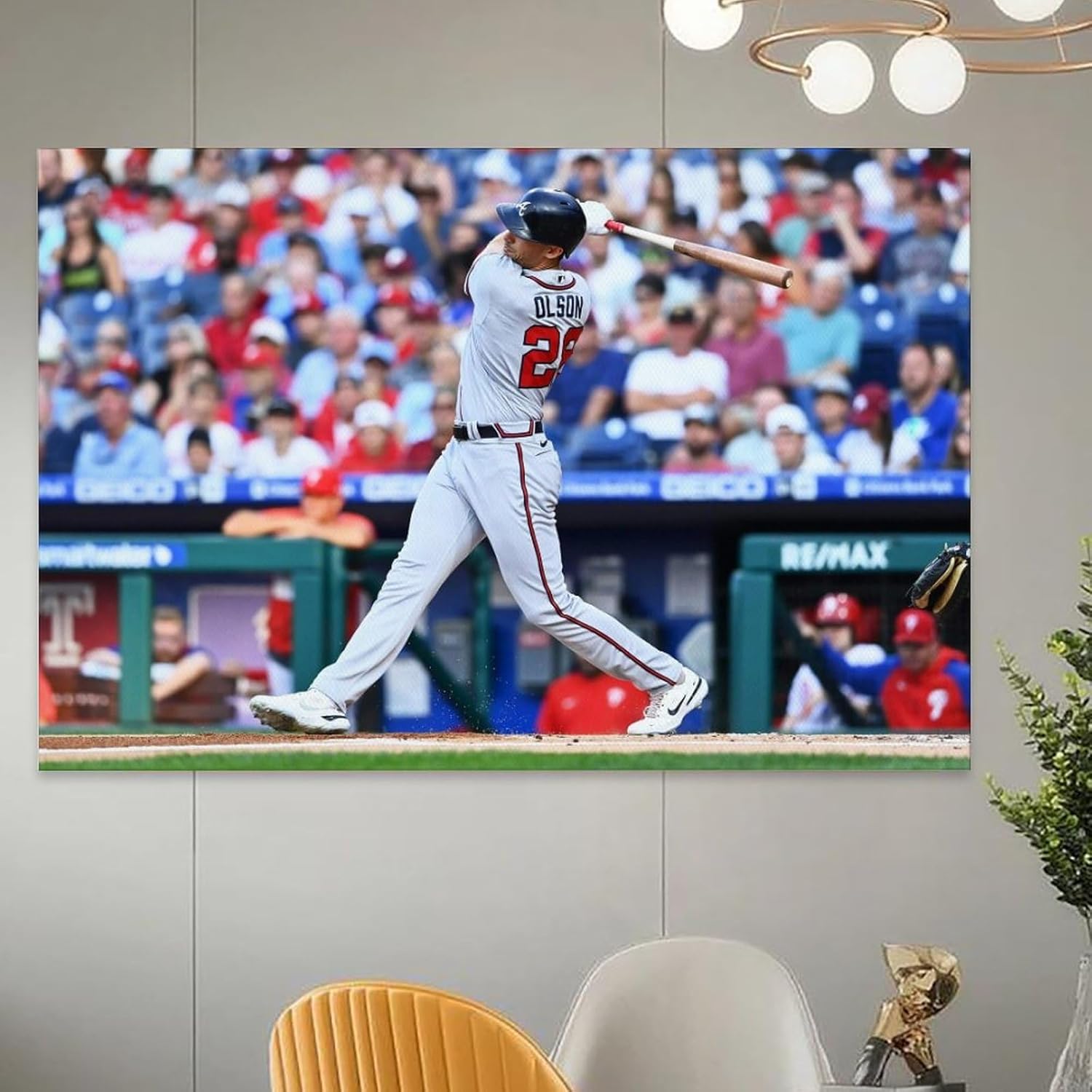 MAYNUO Matt Olson – Póster clásico de acción de béisbol, arte de pared, lienzo con pergamino, pintura, imagen, sala de estar, decoración del hogar,