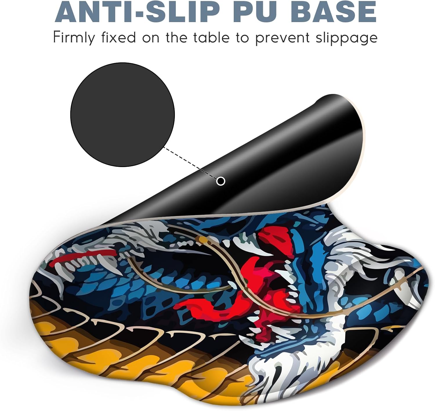 DINKY Alfombrilla de mouse ergonómica, bonita alfombrilla de mouse con gel de soporte para reposamuñecas, base de poliuretano antideslizante con