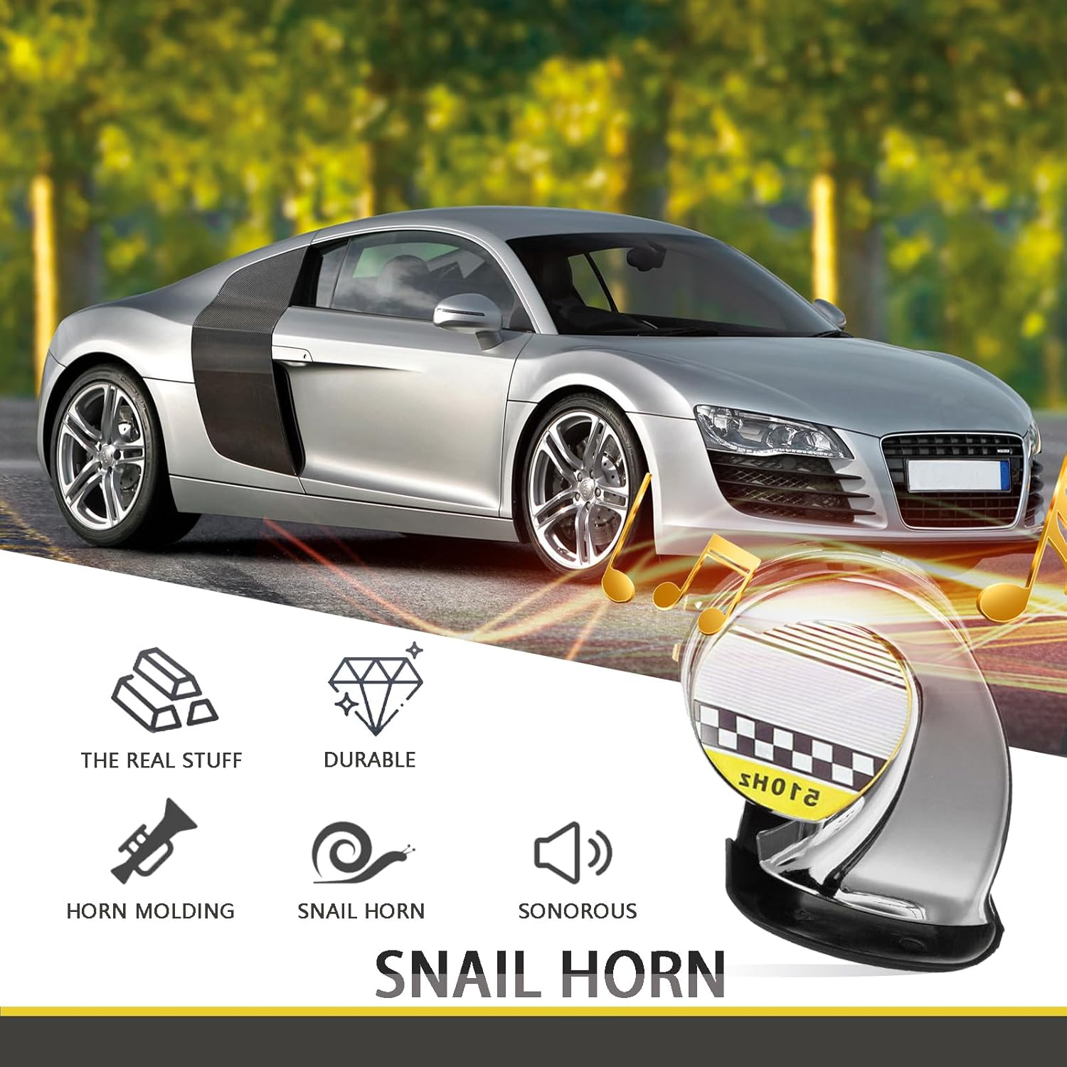 1 bocina de aire de caracol para automóvil, 12 V impermeable y a prueba de polvo modificada bocina súper fuerte con reemplazo completo y fuerte,