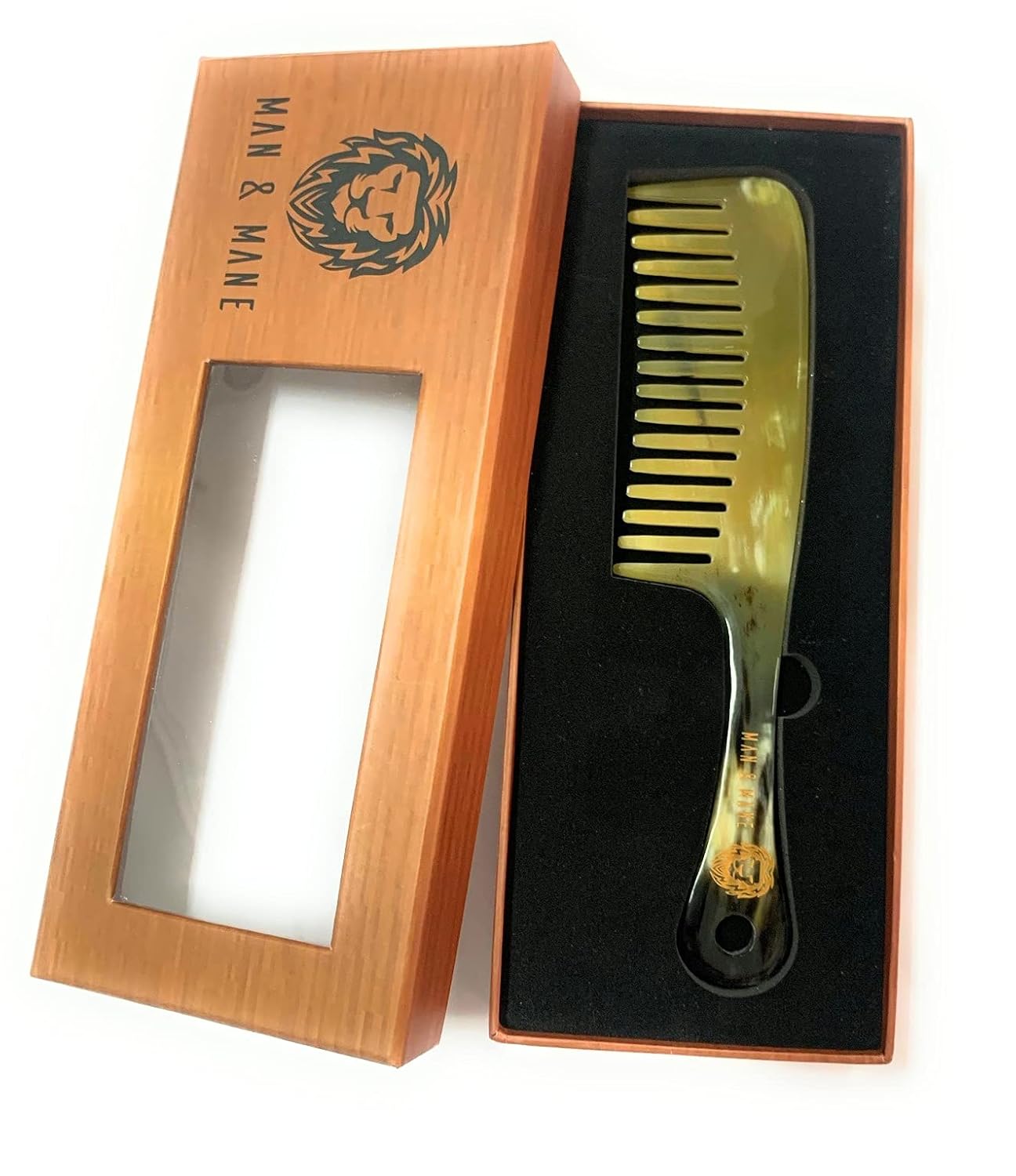 Peine para desenredar y peinar de dientes anchos antiestático 100% hecho a mano para mujeres y hombres